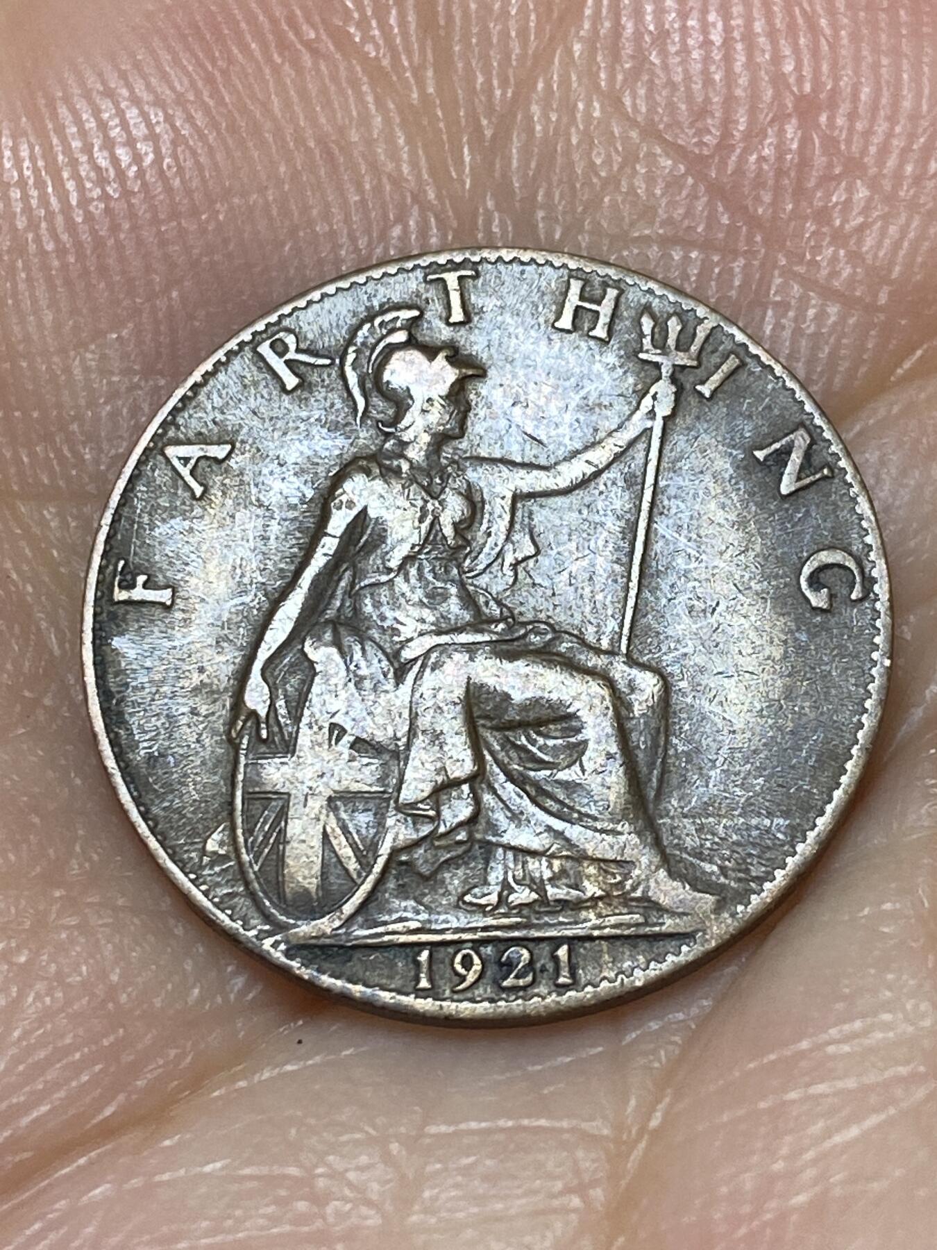 2025年第八十九场(总第一百一十五场）外国好品散币(免佣金) 英国🇬🇧1921年1法新(乔治五世第二版)