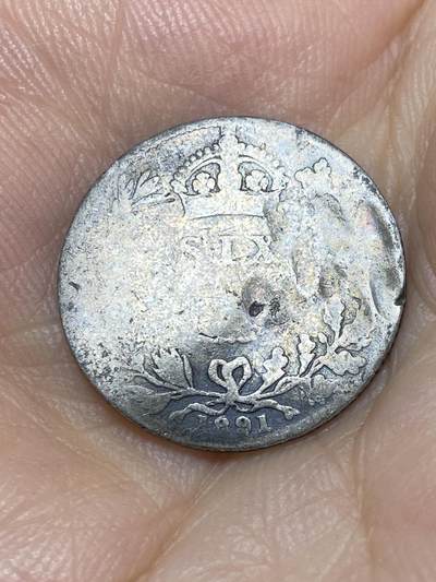 2025年第九十场(总第一百一十六场）外国好品散币(免佣金) - 英国🇬🇧1891年6便士银币(维多利亚女王老年高冠，925高银)
