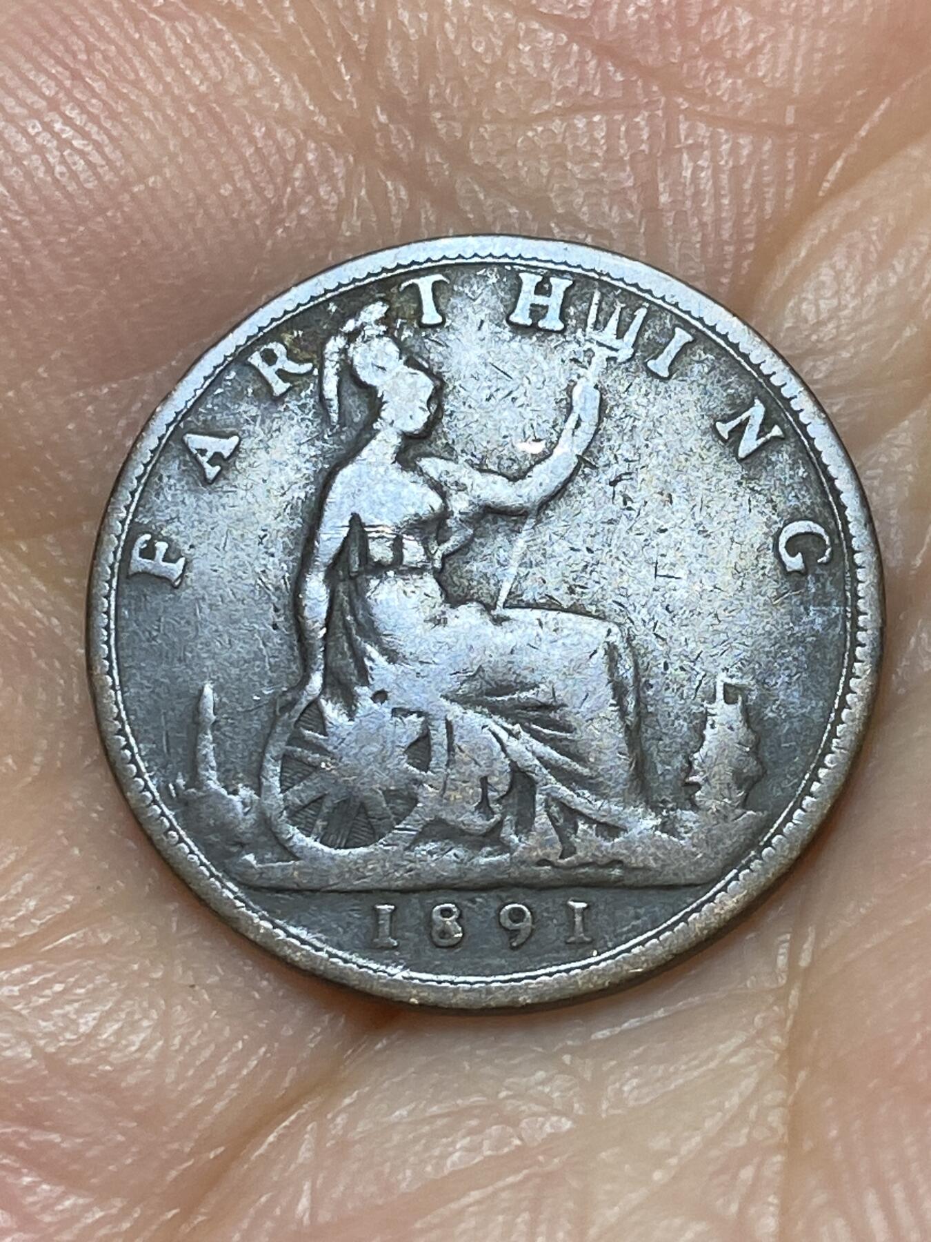 2025年第八十九场(总第一百一十五场）外国好品散币(免佣金) 英国🇬🇧1891年1法新(维多利亚女王中年，第三版)