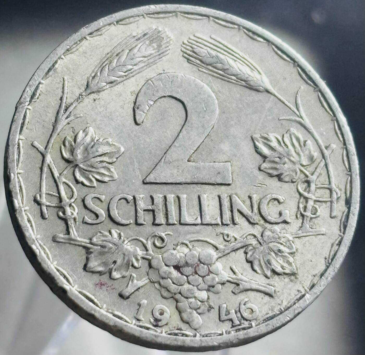 文馨钱币收藏第 271 场， 长期接收代拍品 少见极美品 1946 年奥地利 2 先令大铝币，首发年版 28mm