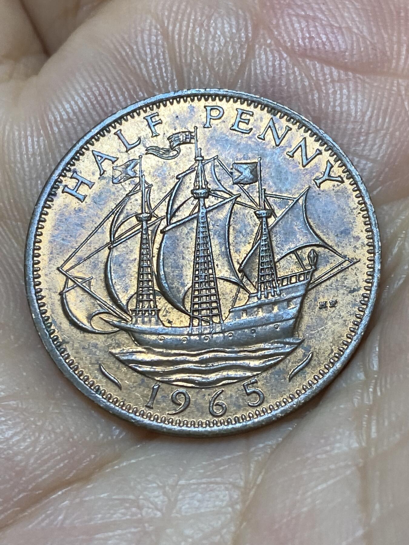 2025年第八十九场(总第一百一十五场）外国好品散币(免佣金) 英国🇬🇧1965年半便士(伊丽莎白二世青年桂冠第二版)