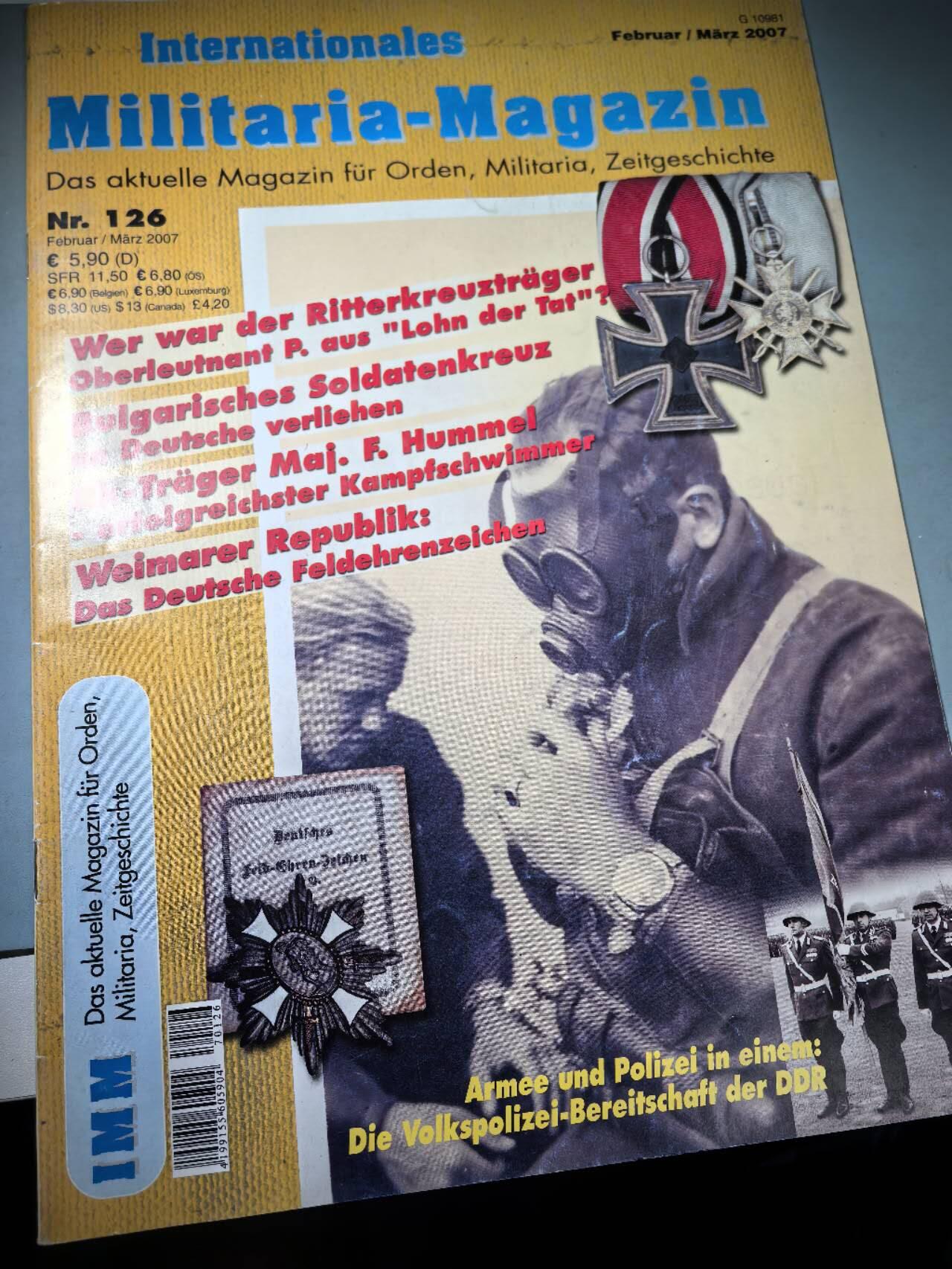 盛世勋华——号角文化勋章邮票专场拍卖第278期 德国出版 Militaria-Magazin杂志 2007年2/3月刊总第126期 50页