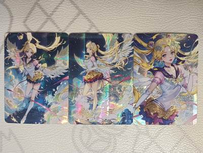 花开卡拍第38期（9月14号周日截拍，品控勿拍!!!拍品不寄存，运费5元，自制卡难免瑕疵，可能存在轻微撞角爆边等出厂瑕疵，品控介意勿拍！） - 墨卡文创 小套3张 纱布闪