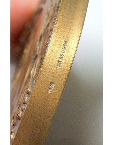【艺术】法国艺术大章 一战胜利纪念 高浮雕精制超大铜章 73MM 200克