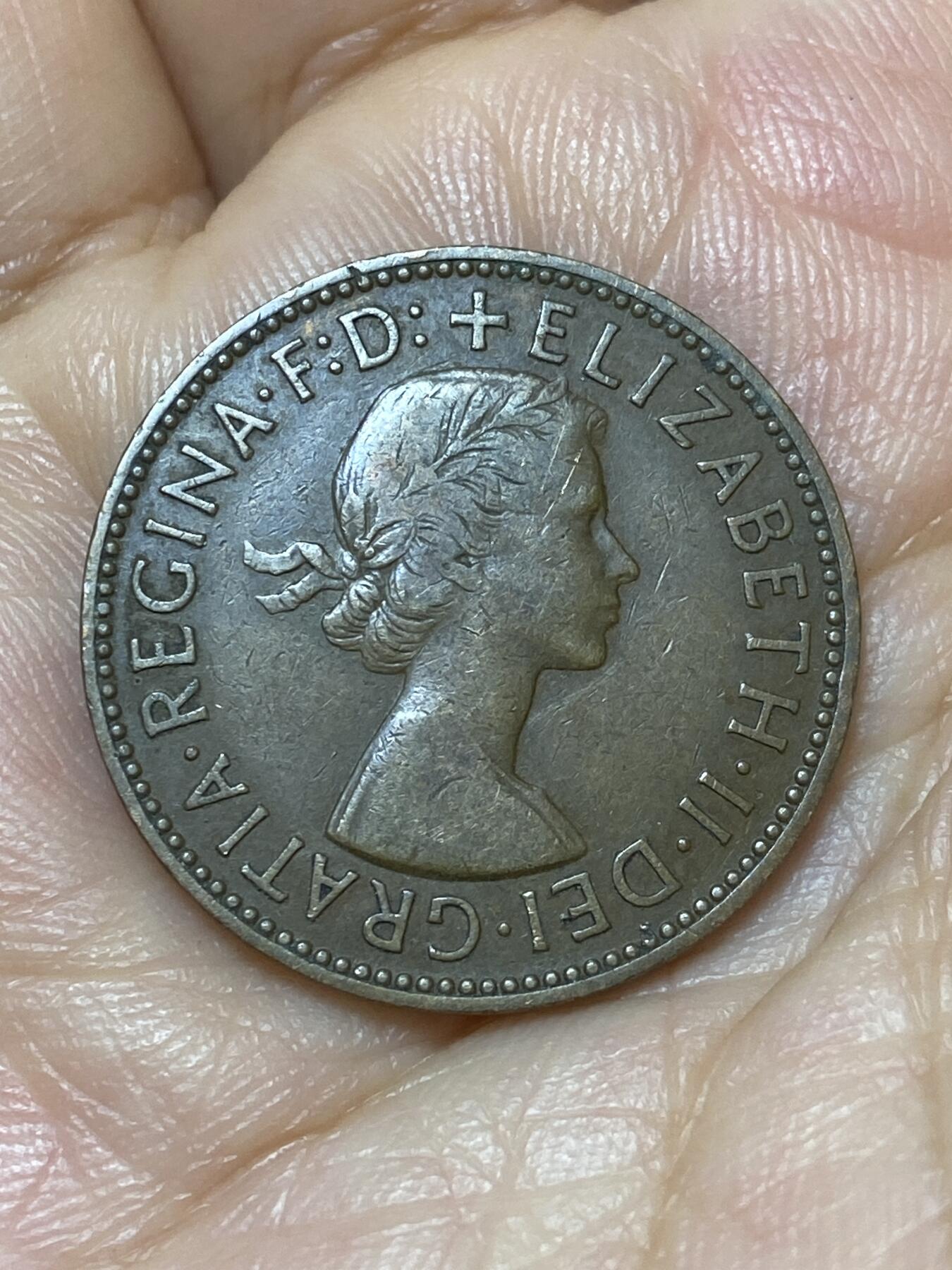 2025年第八十九场(总第一百一十五场）外国好品散币(免佣金) 英国🇬🇧1955年半便士(伊丽莎白二世青年桂冠第二版)