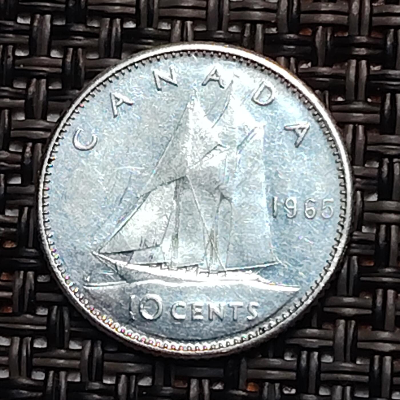 布加迪🐬～世界钱币(上海)🌾第 242 期 /  各国套币和散币 加拿大🇨🇦 1965年 10分银币