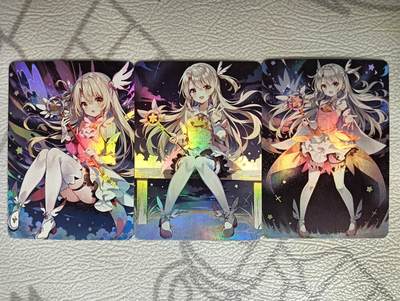 花开卡拍第38期（9月14号周日截拍，品控勿拍!!!拍品不寄存，运费5元，自制卡难免瑕疵，可能存在轻微撞角爆边等出厂瑕疵，品控介意勿拍！） - 墨卡文创 小套3张 彩闪