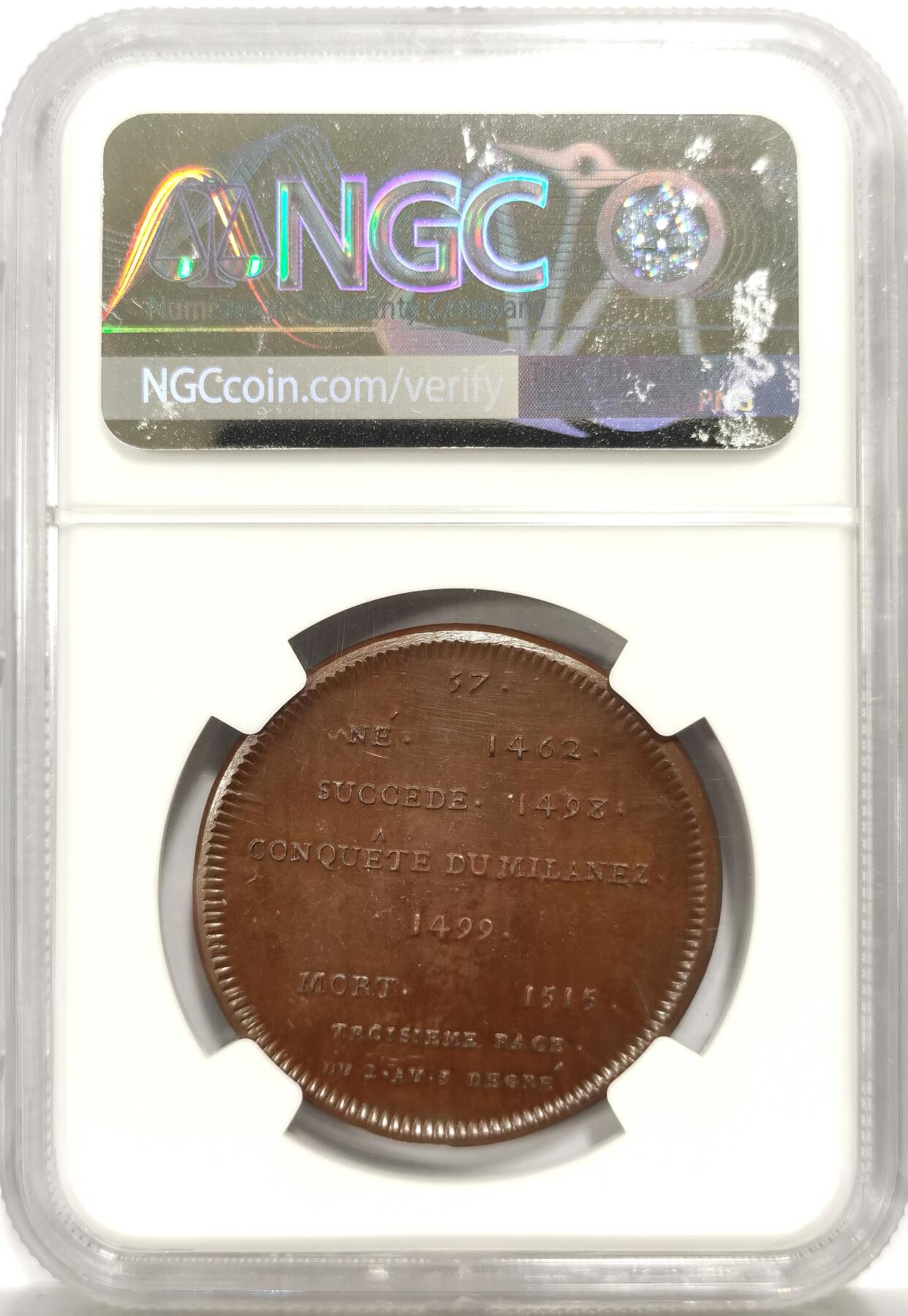 博洋堂世界钱币拍卖第139期（全场包邮） NGC MS65BN 1830-48年法国路易十二铜章 NGC唯一冠军分数，非常经典的历代国王品种，凑套必备佳品