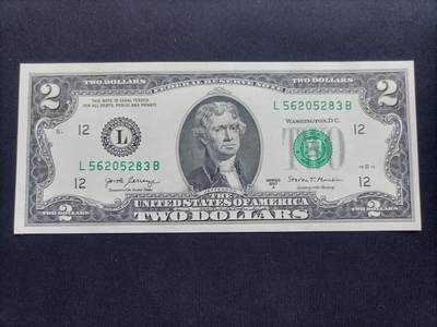【游宝拍卖】乙巳蛇年68期 最低佣金1元起拍 - 美国-2美元【L56205283B 全新UNC】