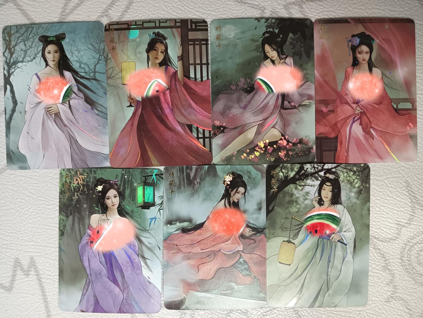 花开卡拍第38期（9月14号周日截拍，品控勿拍!!!拍品不寄存，运费5元，自制卡难免瑕疵，可能存在轻微撞角爆边等出厂瑕疵，品控介意勿拍！） 卡将芳颜集 聊斋志异 艺术版 彩闪7张