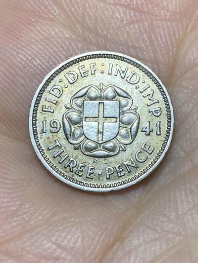 2025年第九十场(总第一百一十六场）外国好品散币(免佣金) - 英国🇬🇧1941年3便士银币(乔治六世第一版，500银)