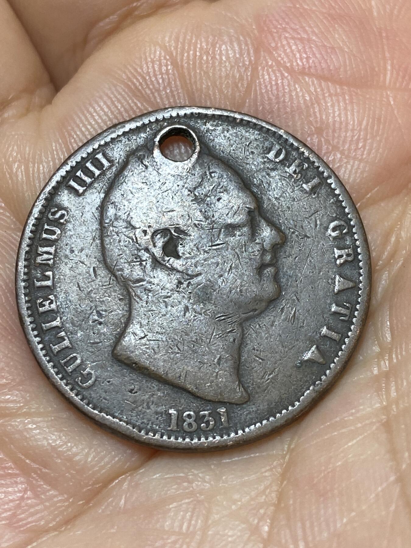 2025年第八十九场(总第一百一十五场）外国好品散币(免佣金) 少见打孔–英国🇬🇧1831年半便士(威廉四世时期，首发年仅发行3年)