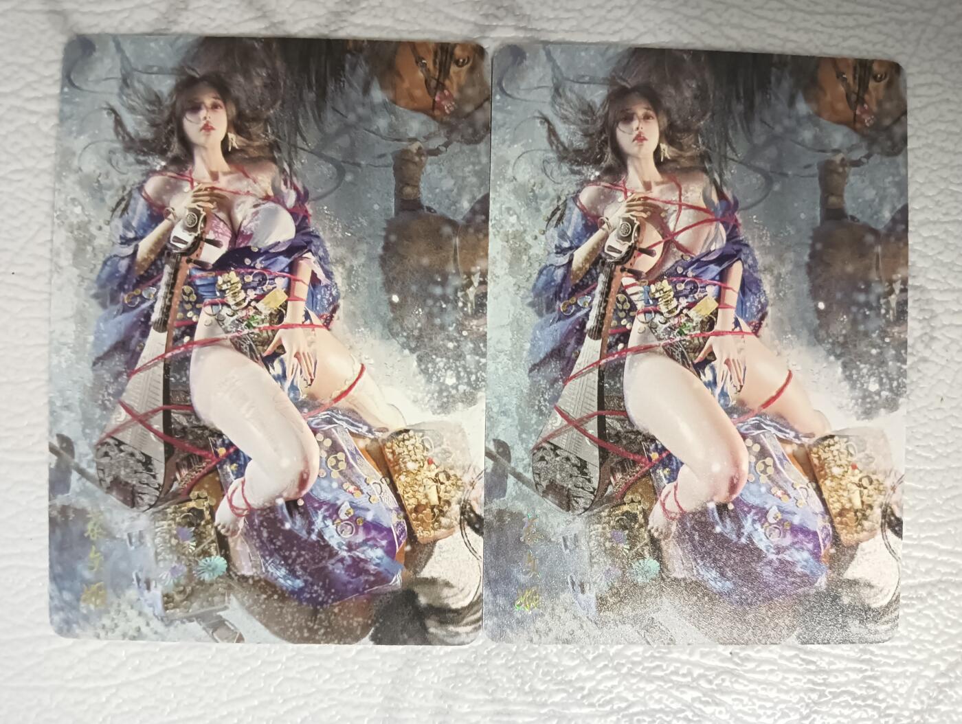 花开卡拍第38期（9月14号周日截拍，品控勿拍!!!拍品不寄存，运费5元，自制卡难免瑕疵，可能存在轻微撞角爆边等出厂瑕疵，品控介意勿拍！） 燎原 刷子特卡 蔡文姬双服饰 普卡2张
