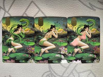 花开卡拍第38期（9月14号周日截拍，品控勿拍!!!拍品不寄存，运费5元，自制卡难免瑕疵，可能存在轻微撞角爆边等出厂瑕疵，品控介意勿拍！） - 青鸾殿 磨镜系列 小青 3张 钻闪三渐变