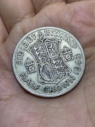 2025年第九十场(总第一百一十六场）外国好品散币(免佣金) - 英国🇬🇧1943年半克朗银币(乔治六世第一版，500银)