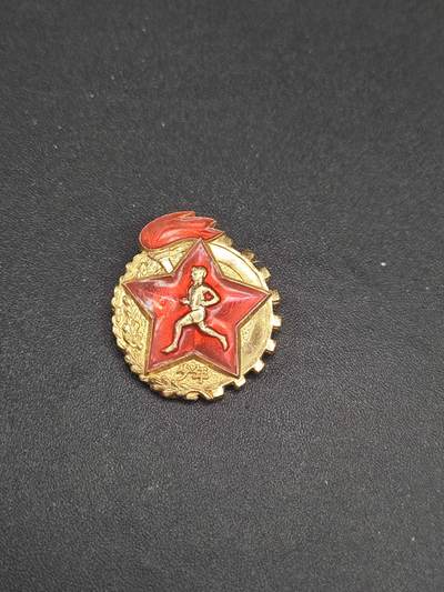 新时代收藏徽章红藏拍卖(第二十六场)  徽章纸品证书杂项 - 60年代铝版少年劳卫制证章 授予通过体能训练的少先队员