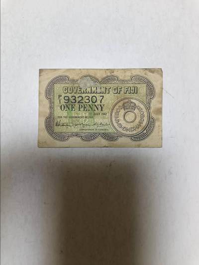 【20250916】非全新纸币第285场 - 斐济1942年1便士