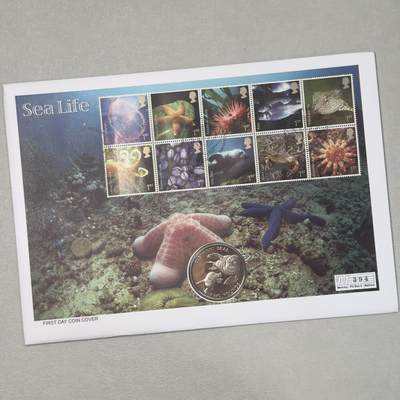 ＜小葵钱铺＞第60期·邮封克朗专场·满200包邮，不寄存·周一发货 - 〈邮币封〉南乔治亚岛和南桑威奇群岛2006年象海豹2镑克朗型纪念币