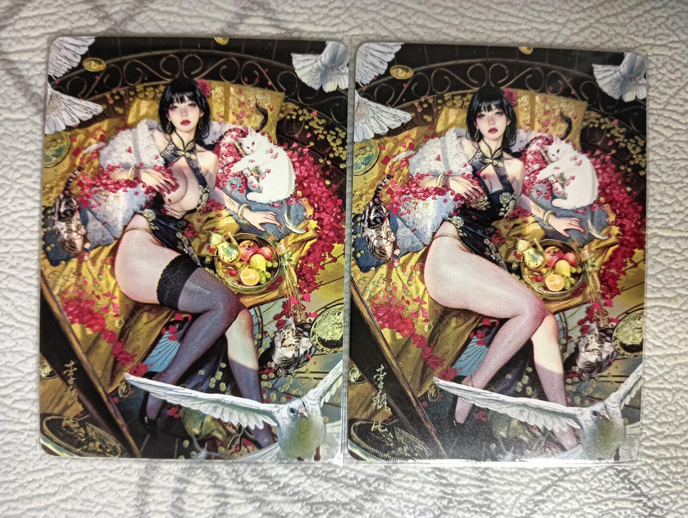 花开卡拍第38期（9月14号周日截拍，品控勿拍!!!拍品不寄存，运费5元，自制卡难免瑕疵，可能存在轻微撞角爆边等出厂瑕疵，品控介意勿拍！） 妖姬传 李瓶儿双服饰 普卡2张