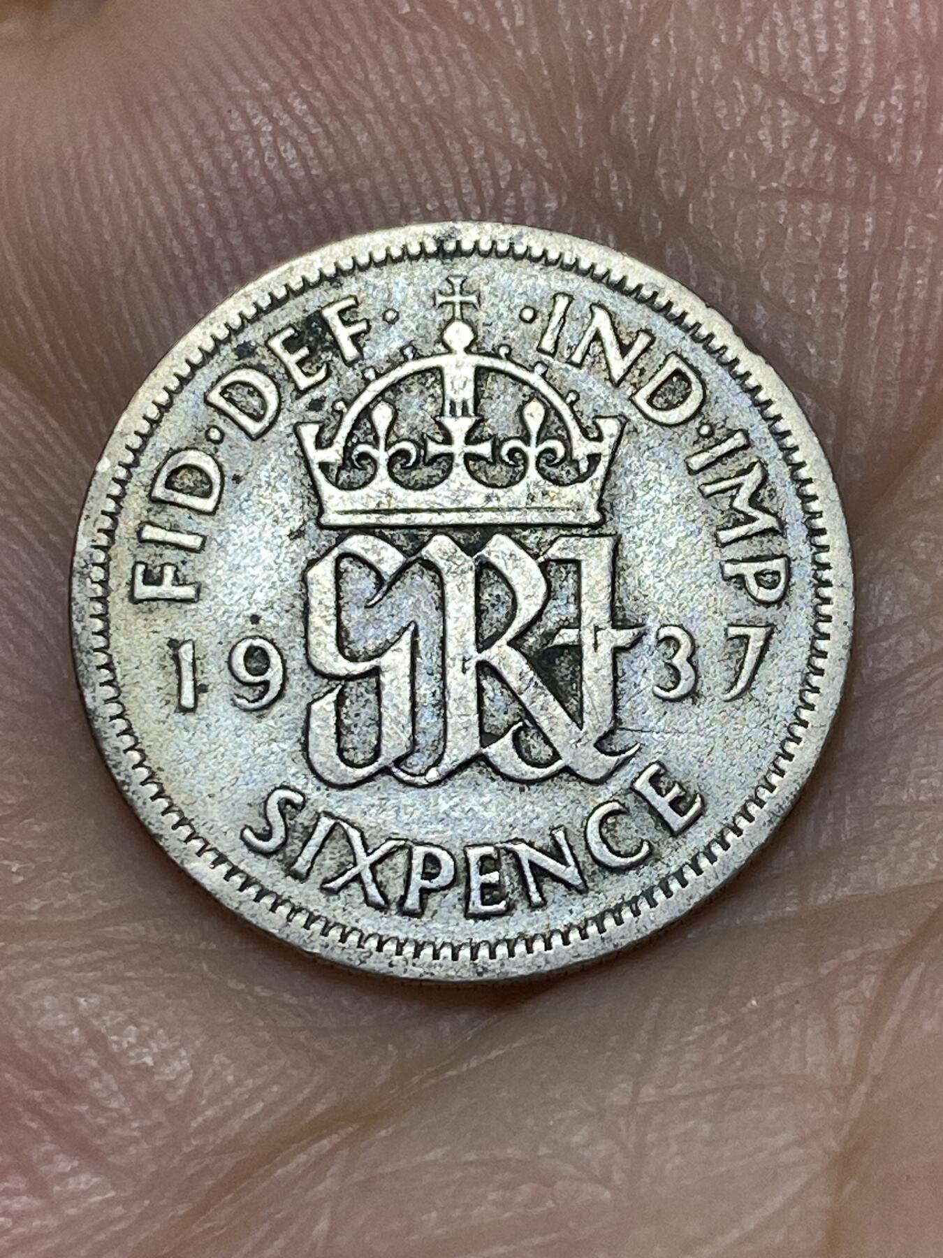 2025年第九十场(总第一百一十六场）外国好品散币(免佣金) 英国🇬🇧1937年6便士银币(乔治六世加冕年，第一版首发年，500银)