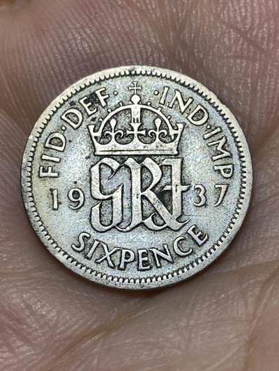 2025年第九十场(总第一百一十六场）外国好品散币(免佣金) - 英国🇬🇧1937年6便士银币(乔治六世加冕年，第一版首发年，500银)