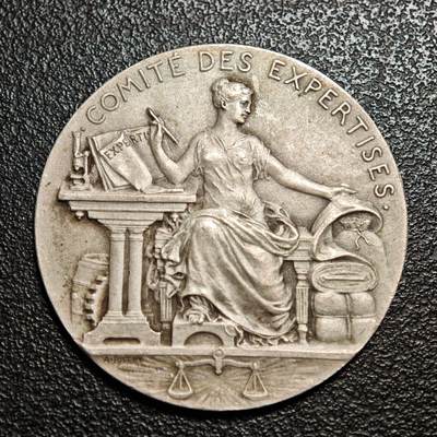 【德藏】世界币章拍卖第146期（拍品征集中~欢迎藏友联系） - 1822年 法国商业和工业部专家会议代用币银章 丰饶角边铭 状态安逸 直径约：32.9mm；重约：14.8g