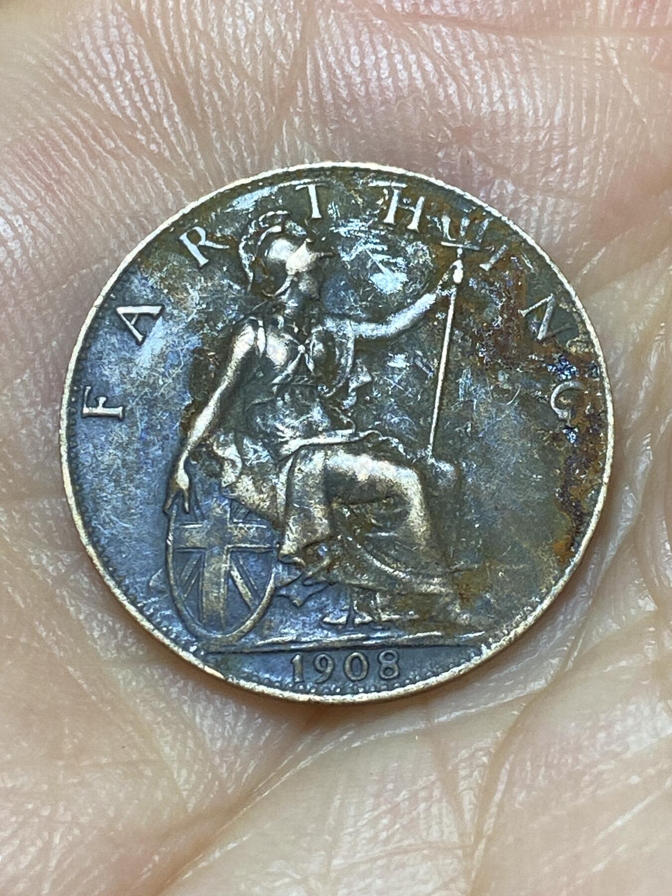 2025年第八十九场(总第一百一十五场）外国好品散币(免佣金) 英国🇬🇧1908年1法新(爱德华七世时期)