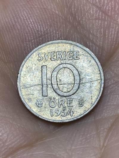2025年第九十场(总第一百一十六场）外国好品散币(免佣金) - 瑞典🇸🇪1954年10欧尔银币(古斯塔夫六世早期年份，TS标，400银)