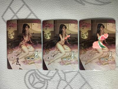 花开卡拍第38期（9月14号周日截拍，品控勿拍!!!拍品不寄存，运费5元，自制卡难免瑕疵，可能存在轻微撞角爆边等出厂瑕疵，品控介意勿拍！） - 卡颜月色 花容集 阿茶局3张，钻闪三渐变，第三渐变是艺术版