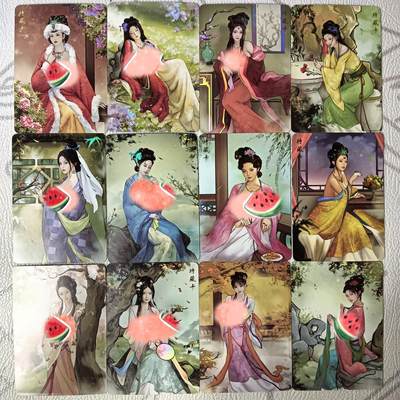 花开卡拍第38期（9月14号周日截拍，品控勿拍!!!拍品不寄存，运费5元，自制卡难免瑕疵，可能存在轻微撞角爆边等出厂瑕疵，品控介意勿拍！） - 卡将芳颜集 红楼梦金陵十二钗 艺术版 彩闪12张