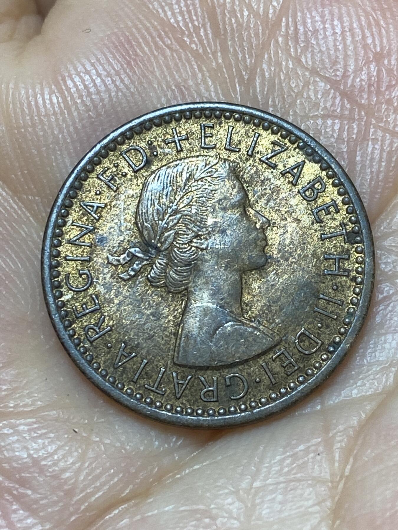 2025年第八十九场(总第一百一十五场）外国好品散币(免佣金) 英国🇬🇧1955年1法新(伊丽莎白二世青年桂冠，第二版仅发行3年)
