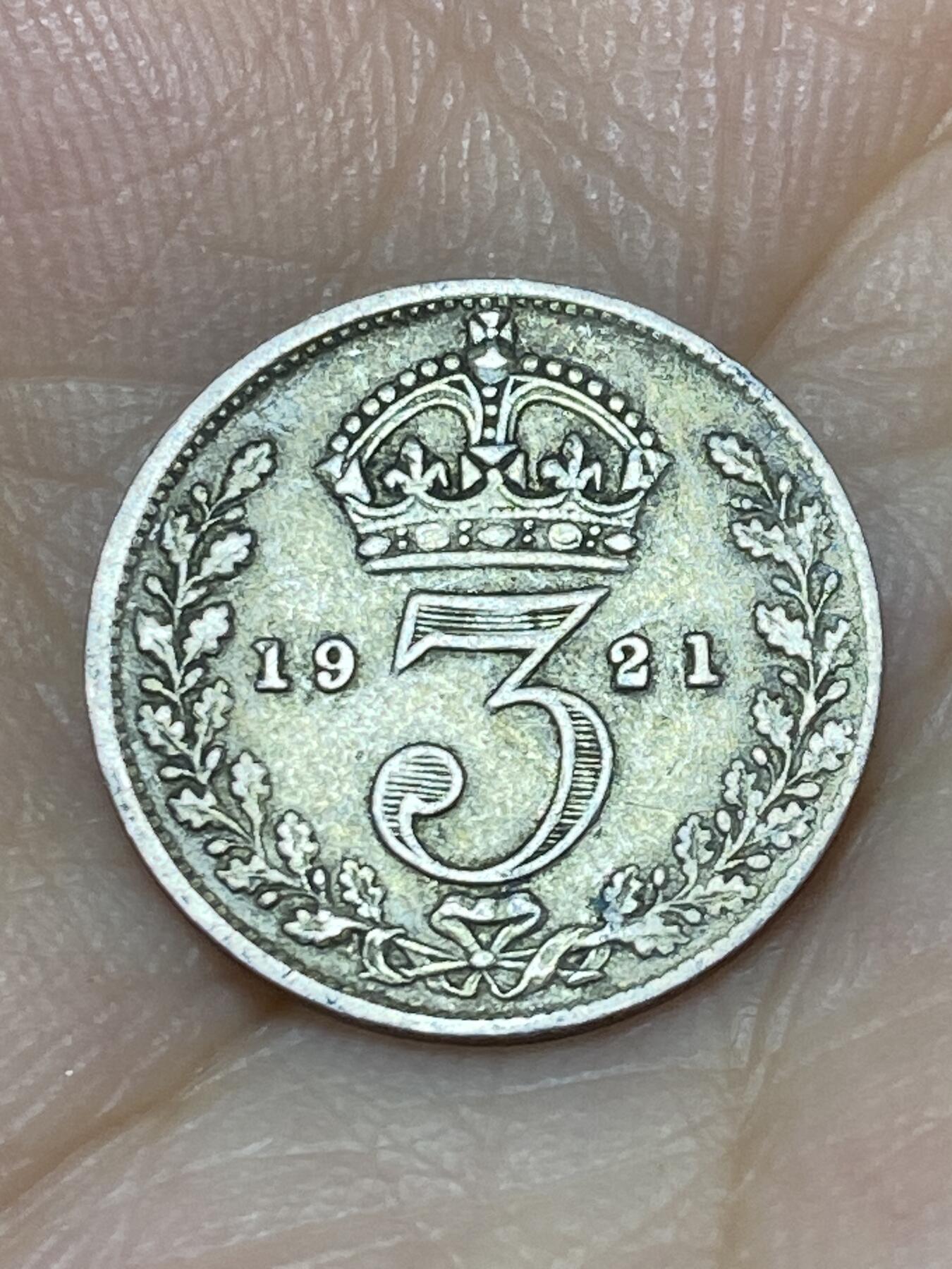 2025年第九十场(总第一百一十六场）外国好品散币(免佣金) 英国🇬🇧1921年3便士银币(乔治五世第一版，925高银)