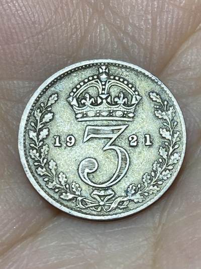 2025年第九十场(总第一百一十六场）外国好品散币(免佣金) - 英国🇬🇧1921年3便士银币(乔治五世第一版，925高银)