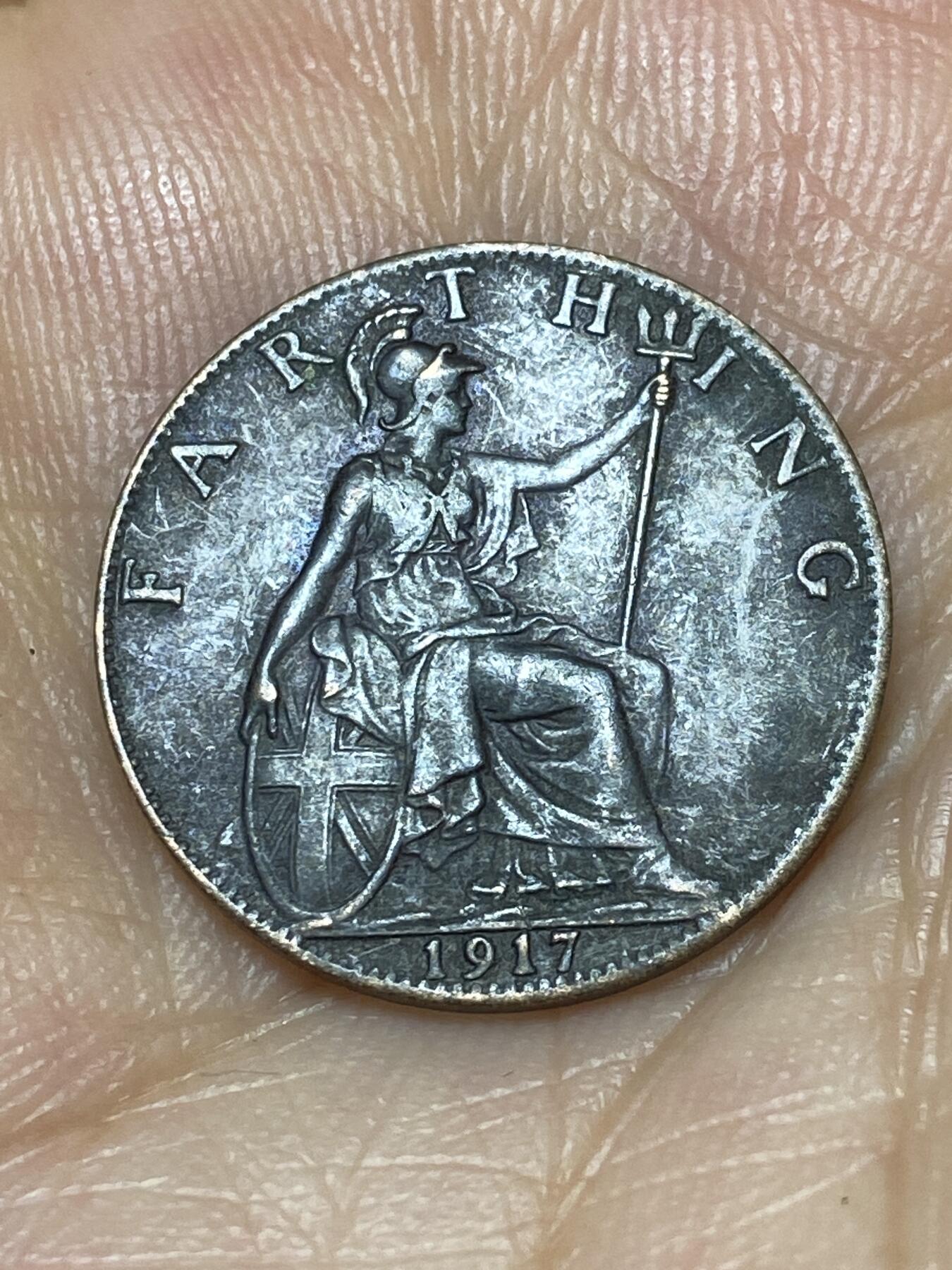 2025年第八十九场(总第一百一十五场）外国好品散币(免佣金) 英国🇬🇧1917年1法新(乔治五世第一版)