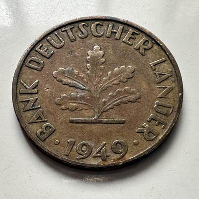 🌹外币初藏🌹🐯2025年第101场  每周二四六晚8️⃣点 接代拍 - 德国1949年银行版10芬尼