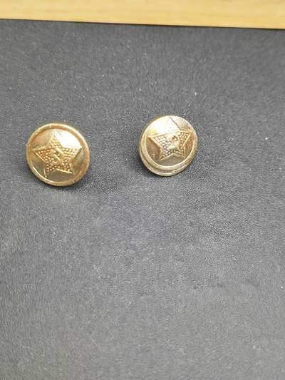 新时代收藏徽章红藏拍卖(第二十六场)  徽章纸品证书杂项 - 苏联肩章扣/帽扣一对 91年解体前夕生产 苏联最后的余晖 少见错打