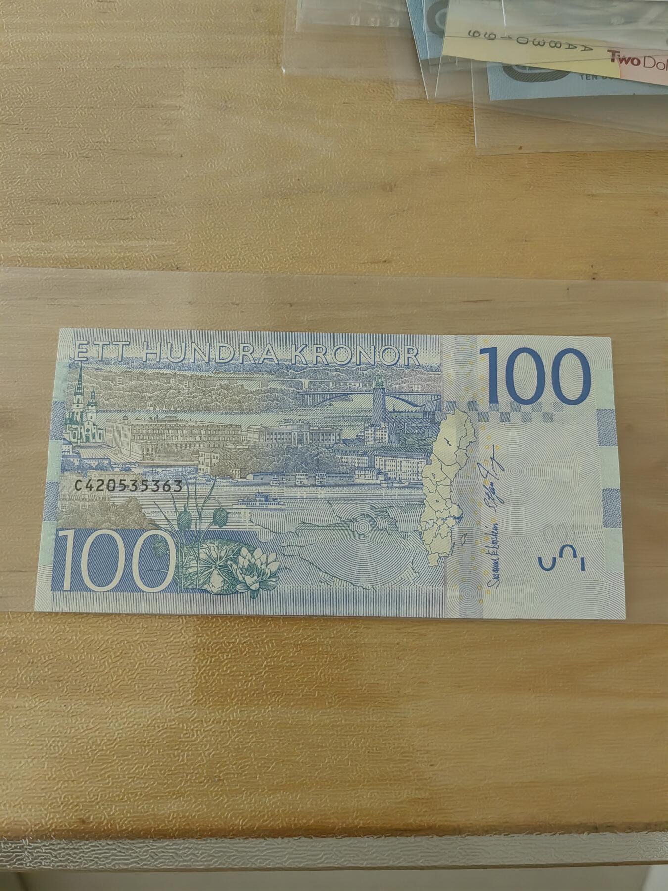 斯努比★部分UNC外币处理 瑞典100克朗嘉宝UNC