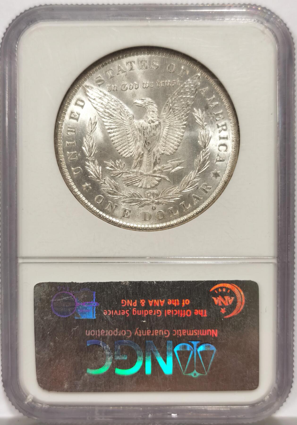 博洋堂世界钱币拍卖第139期（全场包邮） NGC MS62 美国1884年O厂摩根女神大银元，老盒严评，状态比很多63要强