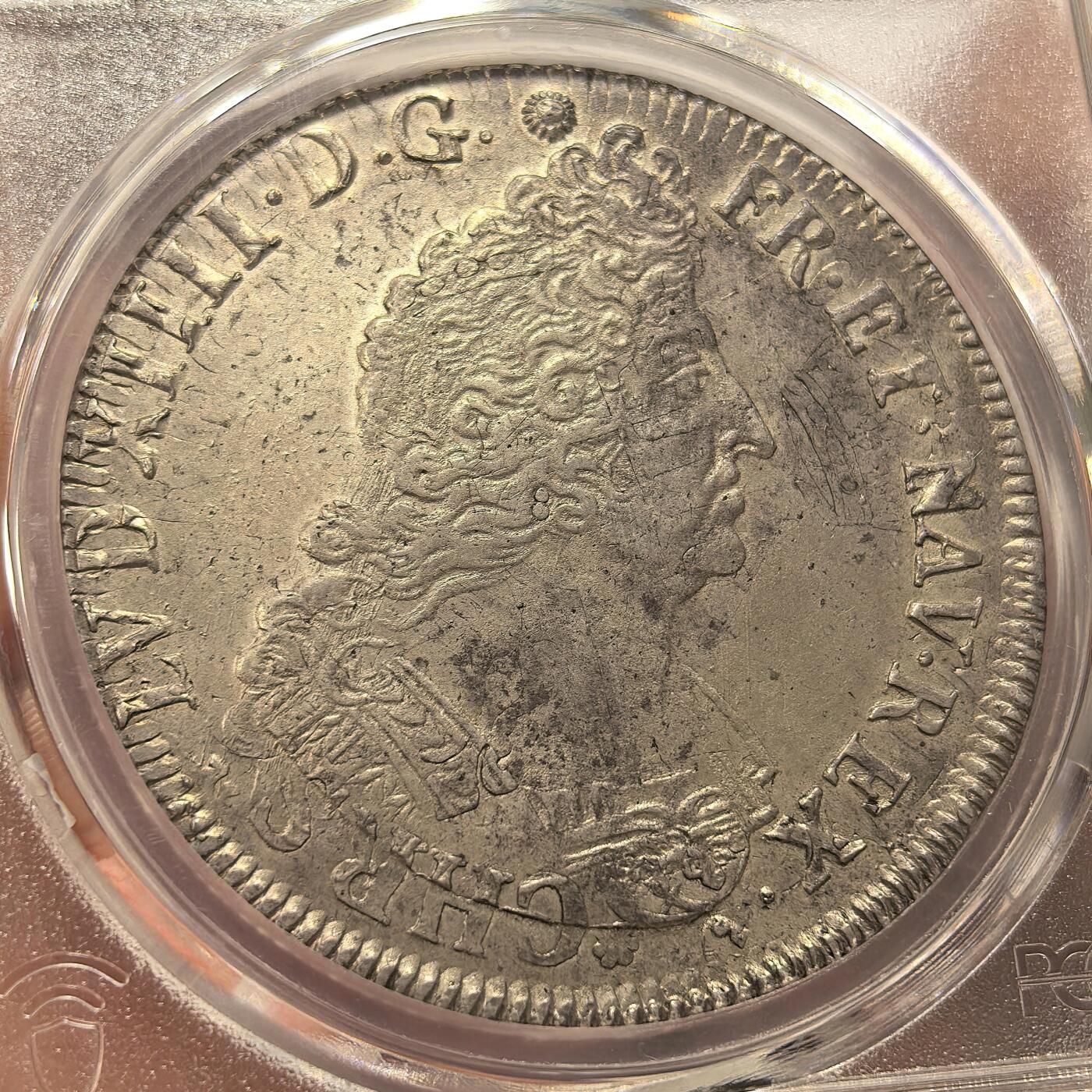 博洋堂世界钱币拍卖第139期（全场包邮） PCGS AU 法国1693-9（雷恩）路易十四埃居大银 打制到位 欧陆灰彩