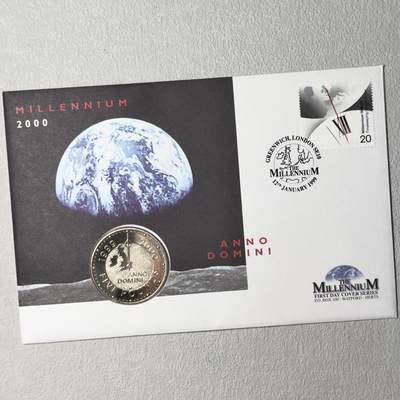＜小葵钱铺＞第60期·邮封克朗专场·满200包邮，不寄存·周一发货 - 〈邮币封〉英国1999年千禧年5镑克朗型纪念币