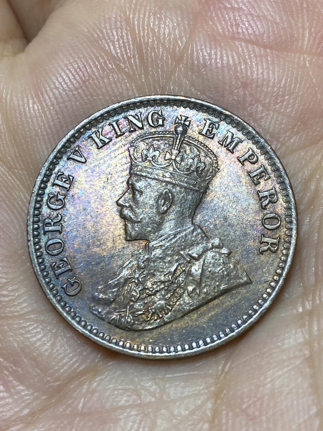 2025年第八十九场(总第一百一十五场）外国好品散币(免佣金) 好品–英属印度1917年1/4安娜(乔治五世时期，无标c版加尔各答造)