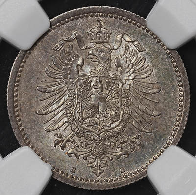 修遠堂世界钱币第八十四期 - NGC MS62 1876年德国50芬尼银币 B厂铭