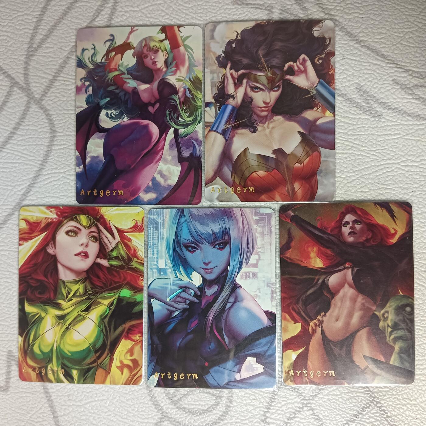 花开卡拍第38期（9月14号周日截拍，品控勿拍!!!拍品不寄存，运费5元，自制卡难免瑕疵，可能存在轻微撞角爆边等出厂瑕疵，品控介意勿拍！） 燎原 acg 5张 彩闪