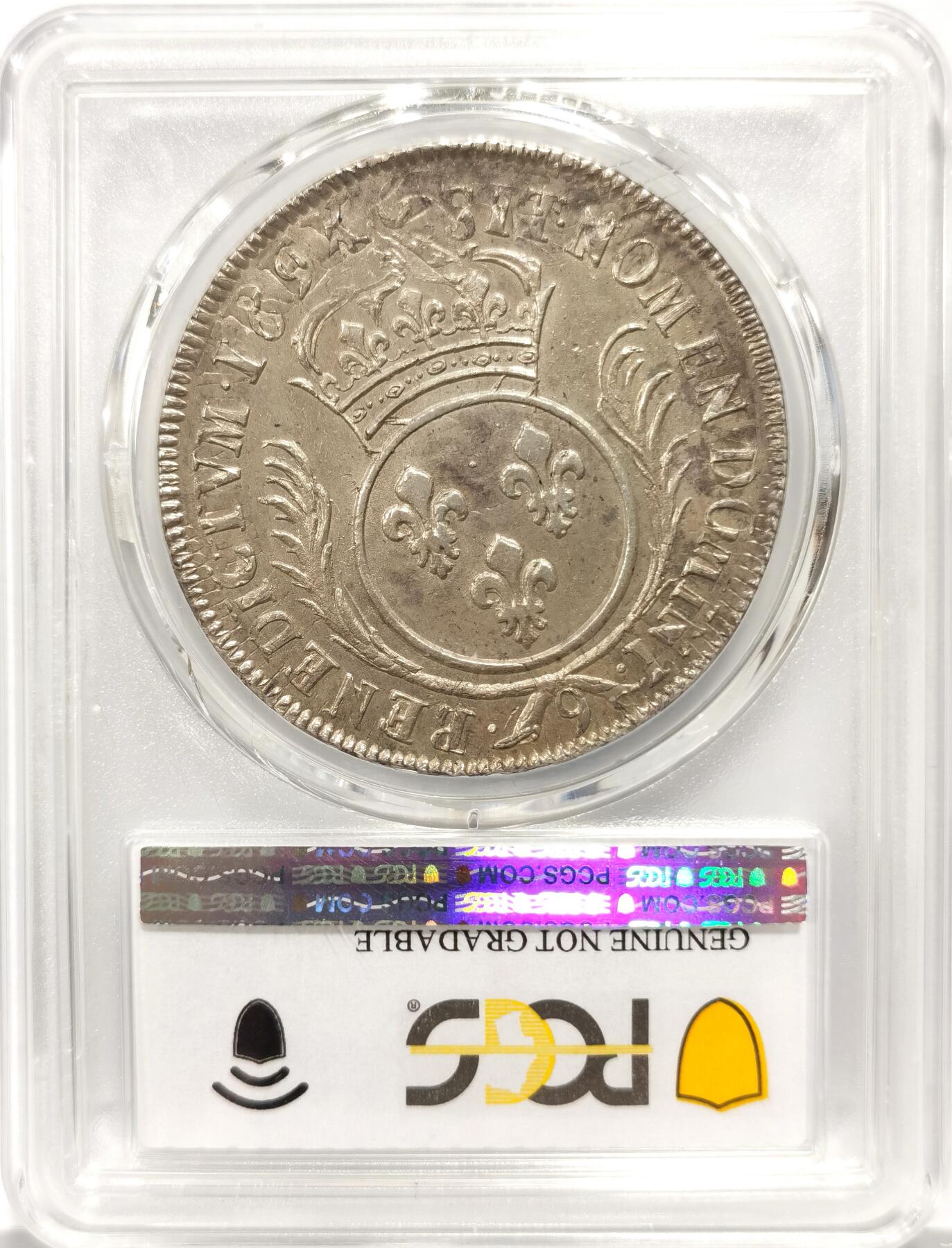 博洋堂世界钱币拍卖第139期（全场包邮） PCGS AU 法国1693-9（雷恩）路易十四埃居大银 打制到位 欧陆灰彩