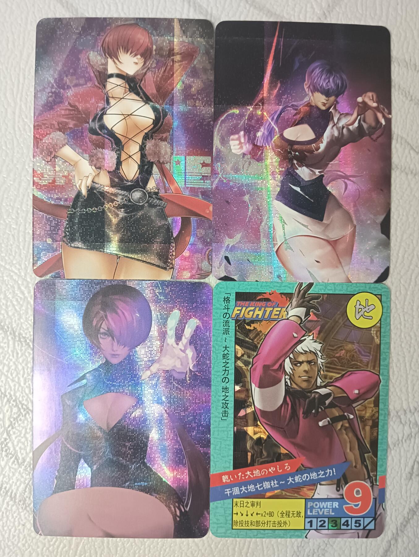 花开卡拍第38期（9月14号周日截拍，品控勿拍!!!拍品不寄存，运费5元，自制卡难免瑕疵，可能存在轻微撞角爆边等出厂瑕疵，品控介意勿拍！） 拳皇卡 夏尔米小套卡 纱布闪 3张 赠七枷社一张