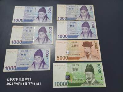 9月13号晚上8点 外国纸币自动截拍第27场 - 韩国20000元