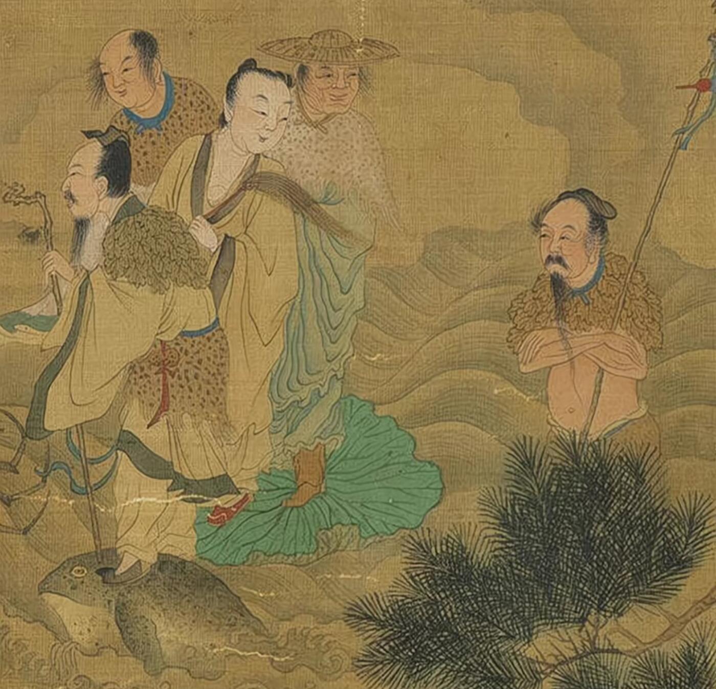 古玩杂相专场（2） 明代仇英玉洞烧丹图 1:1微喷打印 