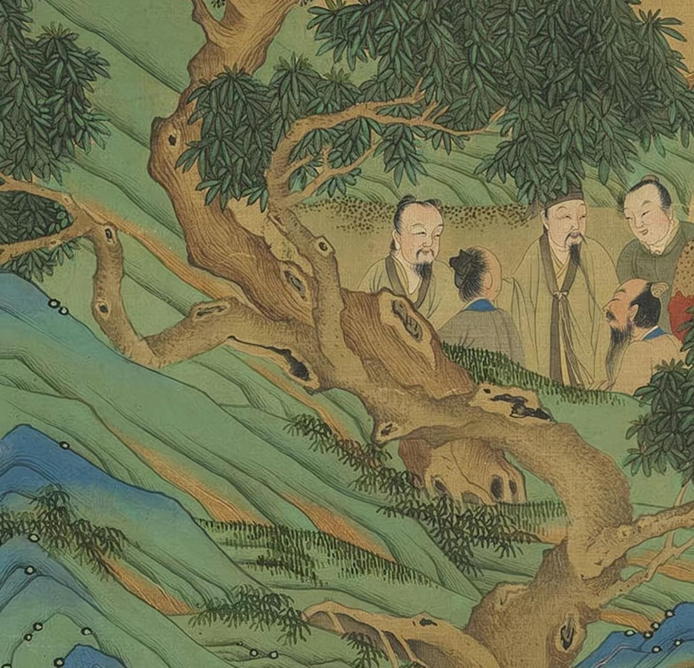 古玩杂相专场（2） 明代仇英玉洞烧丹图 1:1微喷打印 