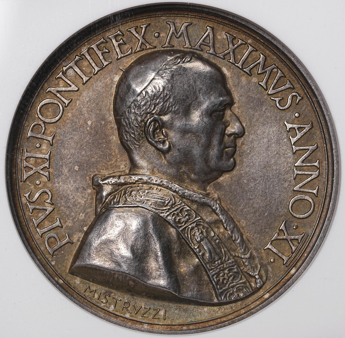 修遠堂世界钱币第八十四期 NGC MS64 1932年梵蒂冈博物馆纪念高浮雕大银章