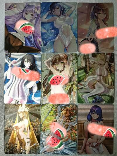 花开卡拍第38期（9月14号周日截拍，品控勿拍!!!拍品不寄存，运费5元，自制卡难免瑕疵，可能存在轻微撞角爆边等出厂瑕疵，品控介意勿拍！） - 艺术卡，动漫，粗闪九张